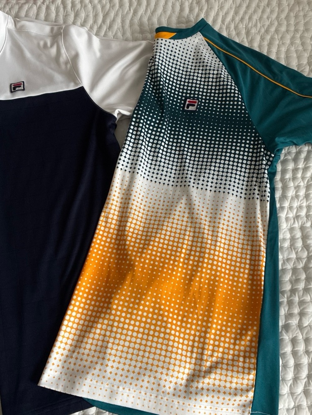 Fila Men’s Teal, White & Yellow Gradient Dot Short Sleeve Jersey